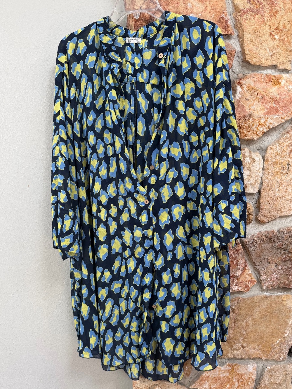 Free People Wake Up Top Navy/Yellow